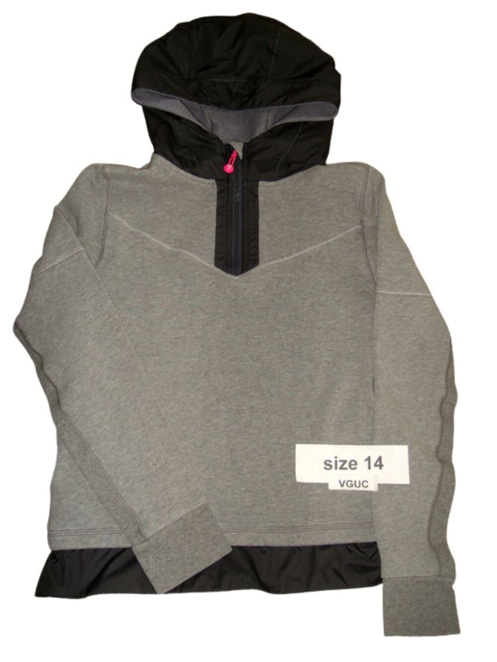 Ivivva Girl by Lululemon 🍋Drills And Frills Hoodie grey thumbholes size 14